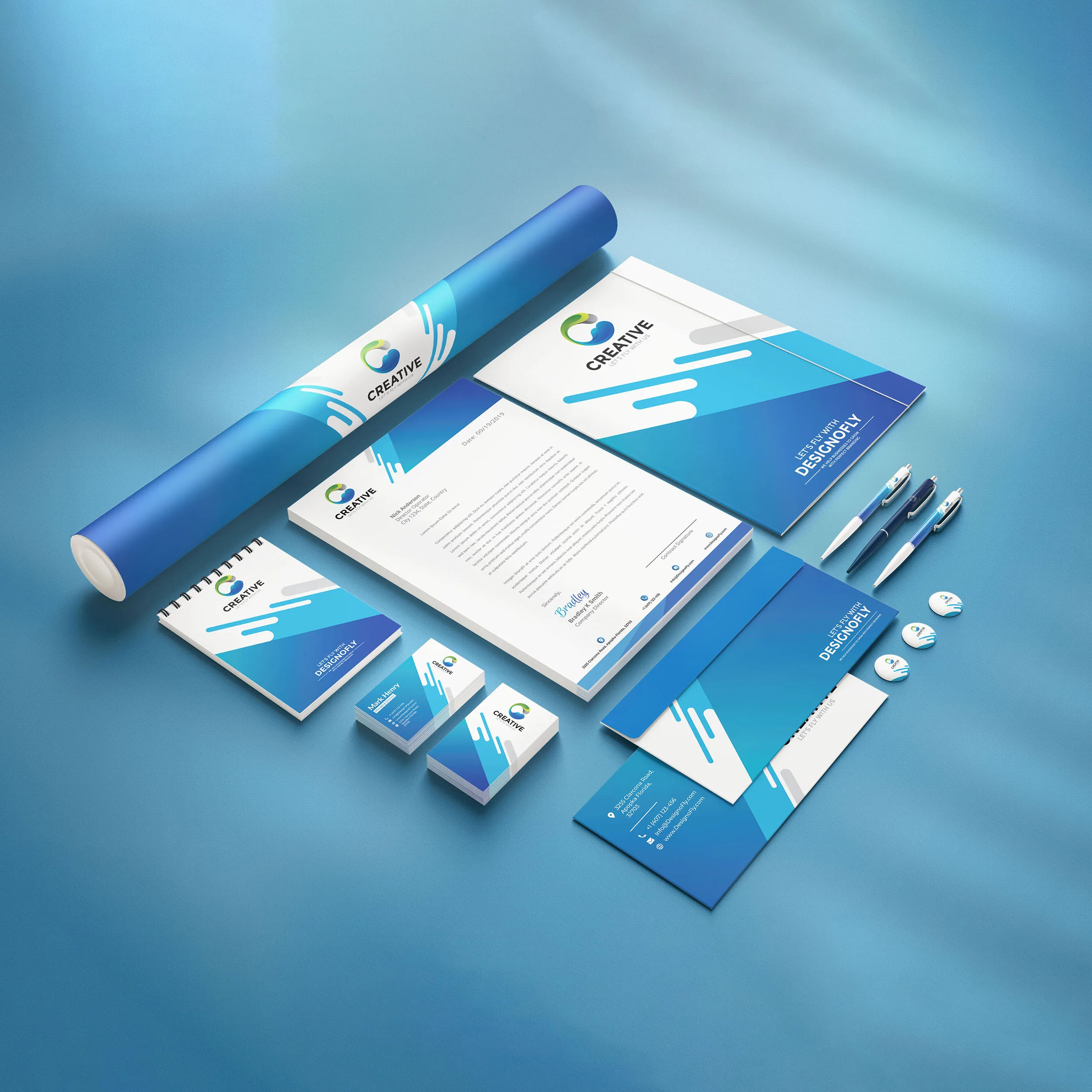 Business card, letterhead and stationery branding design