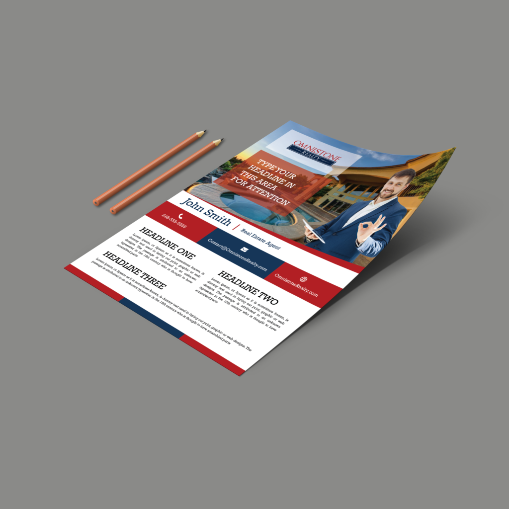 Flyer design , leaflet design for a real estate brokrage service