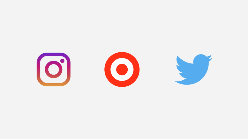 Instagram, Twitter pictorial logos