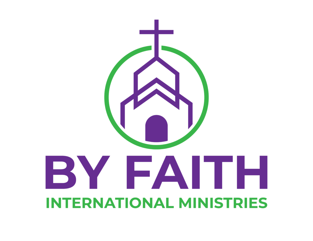 By faith international ministries Combination mark logos