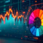Chart illustrating the psychological impact of colors in marketing strategies. With a color wheel and business graph